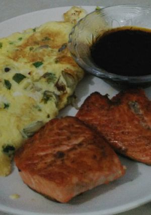 Foto resep Salmon Telur Saus Black papper