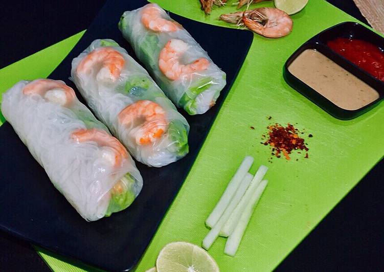 Resep Fresh Spring Roll with Sesame Sauce, Bikin Ngiler