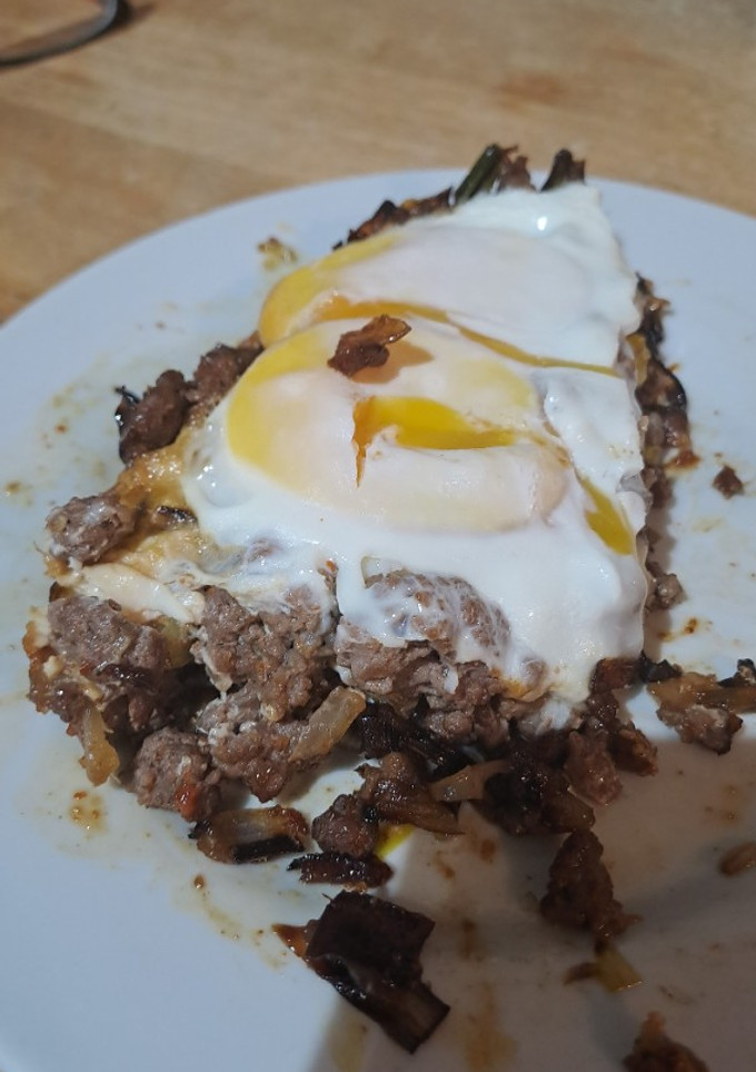 Una foto de Carne con huevo, espectacular receta