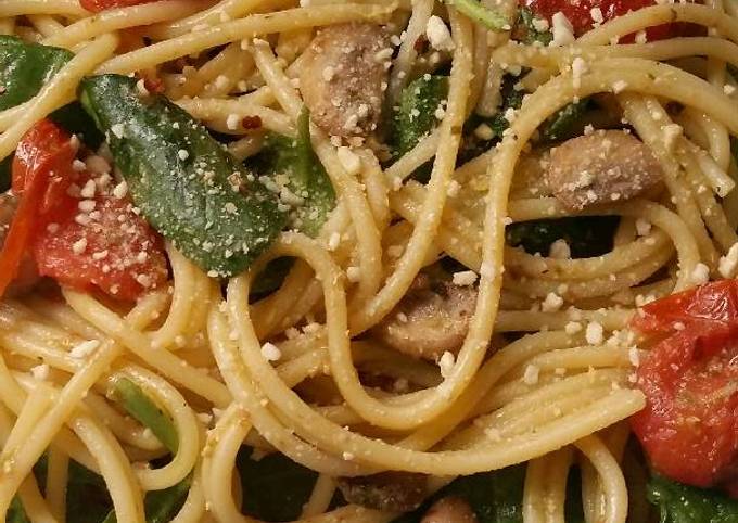 Recipe of Super Quick Homemade Vickys Veggie Pesto Spaghetti, GF DF EF SF NF