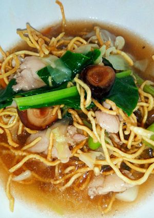 รูปของ หมี่กรอบราดหน้าหมูนุ่มเห็ดหอมสด #ทำขายรวย