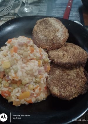 Una foto de MILANESAS VEGANAS DE BERENJENA CON ARROZ (🌱) #222!!!!!