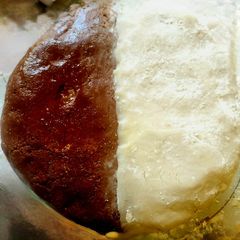 A picture of Black and White Cake.