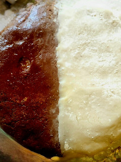 A picture of Black and White Cake.