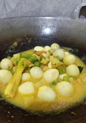 Foto resep Telur puyuh sayur bumbu kuning cocok untuk lauk sikecil