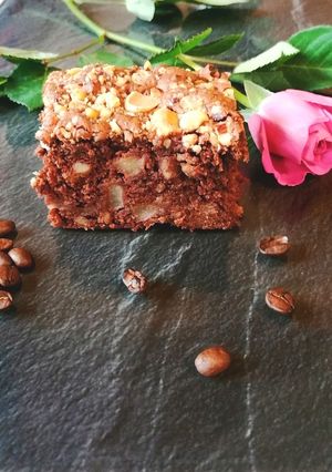 Mennyei körtés-csokis-pekán diós brownie recept fotója