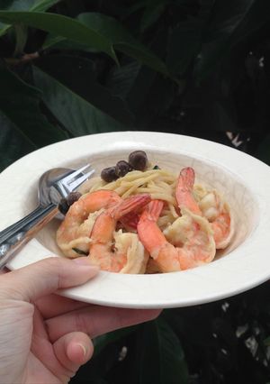 รูปของ สปาเก็ตตี้แกงเขียวหวานกุ้ง