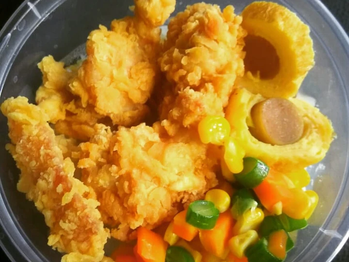 Cara Gampang Menyiapkan Resep Ricebowl (crispy karage, eggroll sausage, mixvegetable, rice) yang Lezat Sekali Anti Ribet, Menggugah Selera