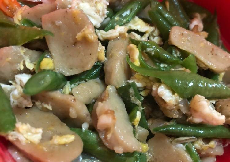 Oseng Kacang Panjang mix Telor dan Pentol ala Mamipenk😘