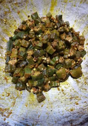 A picture of Bhindi sabji.