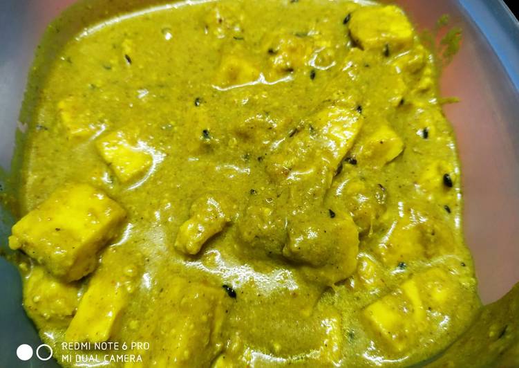 Steps to Cook Yummy Dahi dhaniya paneer
