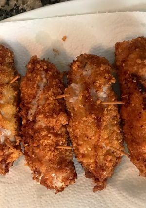 Una foto de Rollitos de lomo y langostinos