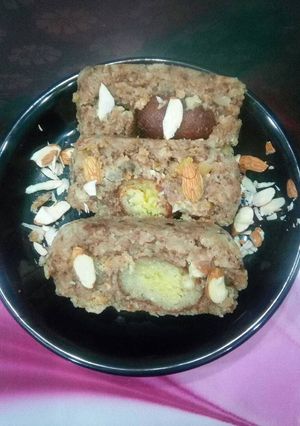 A picture of Bread halwa with surprise.
