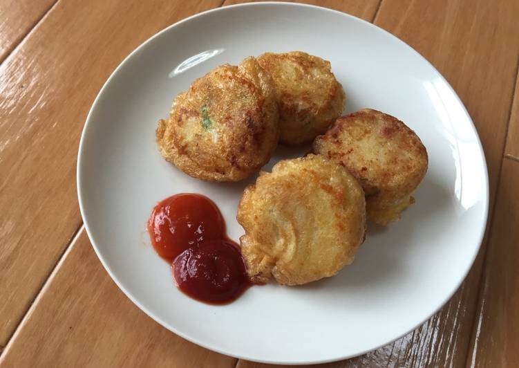 Cara Membuat Perkedel Kentang Isi Racik Ham Ayam yang Gurih