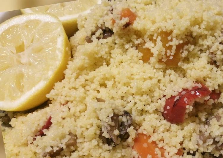 Steps to Prepare Quick Lemony roasted vegetables cous cous salad