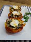 Nidos de patata rellenos de revuelto de setas