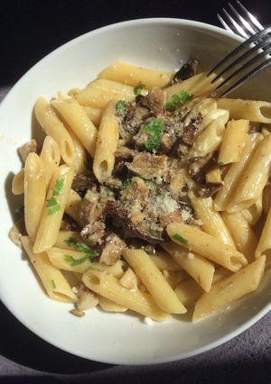 Une photo de Penne regatone aux cèpes