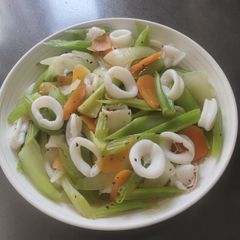 A picture of Sautéed Celery with Squid.