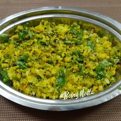 A picture of Cauliflower-Tuvar-Peas Sabzi.