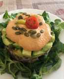 335. Timbal de lentejas con arroz y aguacate (principal legumbres)