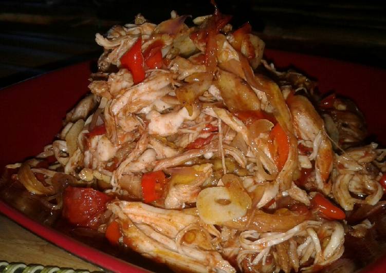 Bagaimana Menyiapkan Sambel ayam suir 😊 yang Enak Banget