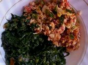 A picture of bell pepper scrambled eggs