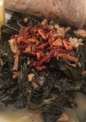 صورة لوصفة ملوخيه بالليمون سهله جدا ولذيذة 🌿👌🏻😋