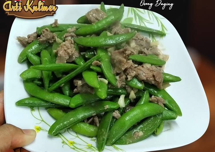 Resep Kacang kapri oseng daging yang Menggugah Selera