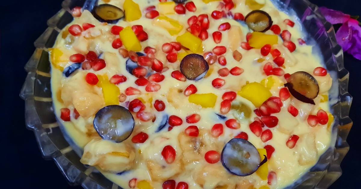 Fruit Custard Pie recipe by Shikha Gupta at BetterButter