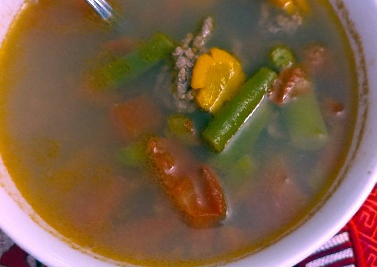 Langkah Mudah untuk Menyiapkan Soup sayuran dan daging sapi giling Anti Gagal