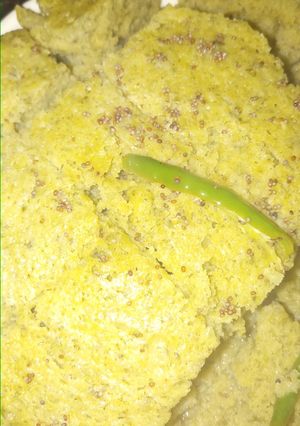 A picture of Broccoli semolina dhokla.