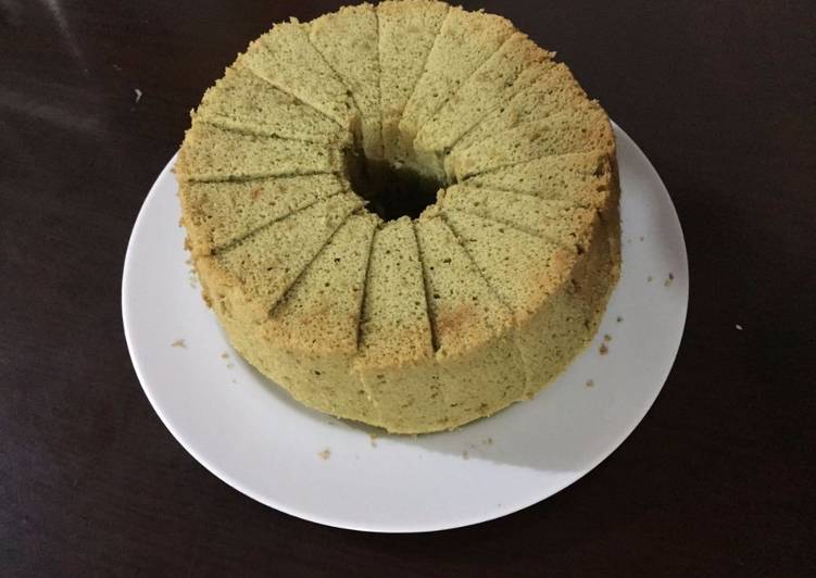 Bumbu mengolah Green tea chiffon cake Anti Gagal