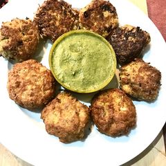 A picture of Leftover Keema sabji and egg yolk cutlet.