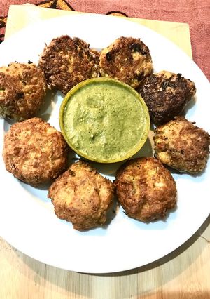 A picture of Leftover Keema sabji and egg yolk cutlet.