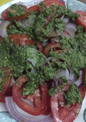 Una foto de Vinagreta de albahaca