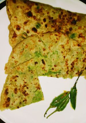 A picture of Stuffed sweet potato paratha.