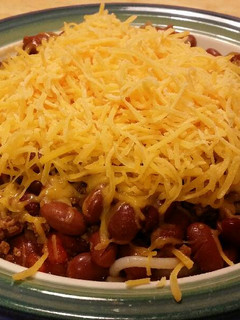 A picture of Indianer sunset cheesy chili noodles.