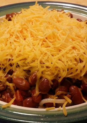 A picture of Indianer sunset cheesy chili noodles.