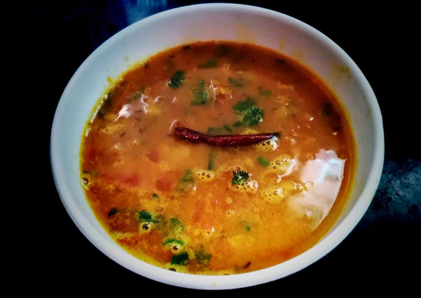 Tuvar dal(Pigeon pea) with tomato and coriander