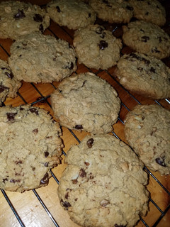A picture of Peanut butter chunk chip cookies.