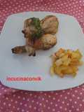 Fusi di pollo con patate al forno