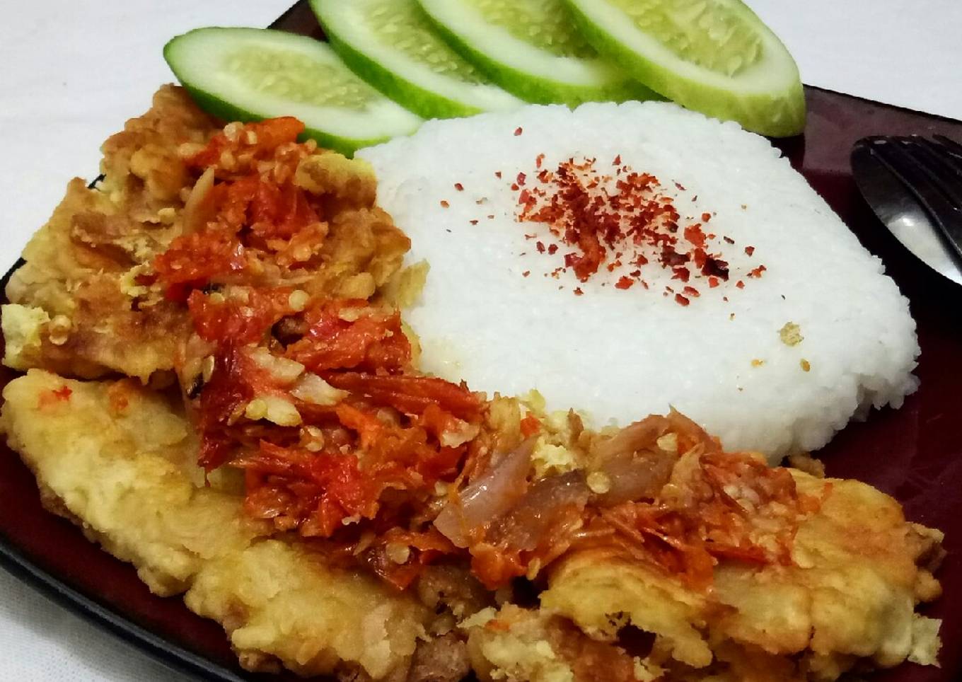 Telur Geprek Sambal Bawang