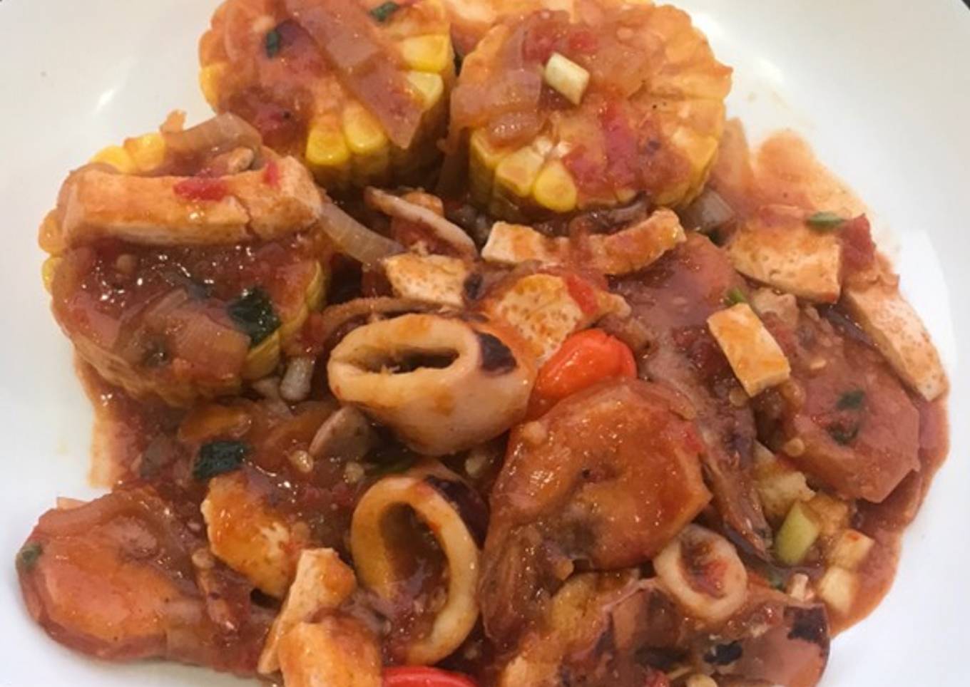 22. Cumi Udang Saos Padang