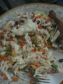 A picture of Salad with chicken.
