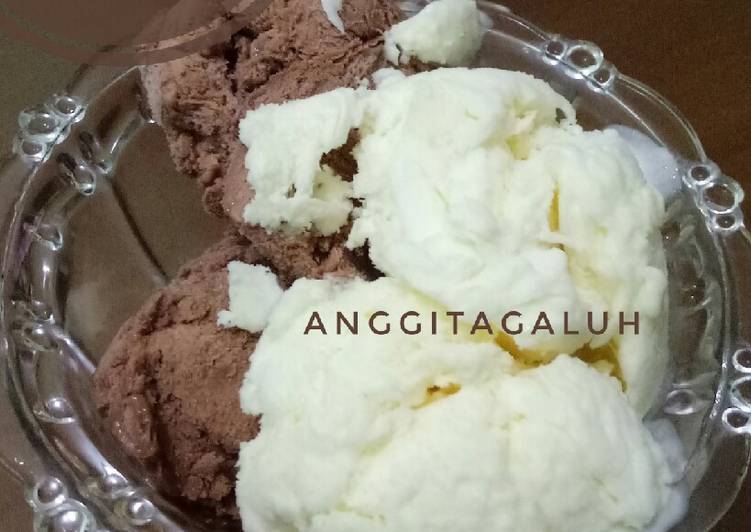 Bagaimana Membuat Chocolate &amp; Vanilla Ice Cream (home made) Anti Gagal