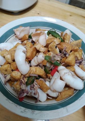 Foto resep Cumi Tahu Saus Teriyaki Pedas Manis