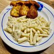 Cèpes panés à l’italienne et macaroni à la crème de parmesan