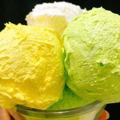 A picture of Homemade silky smooth coconut icecream.