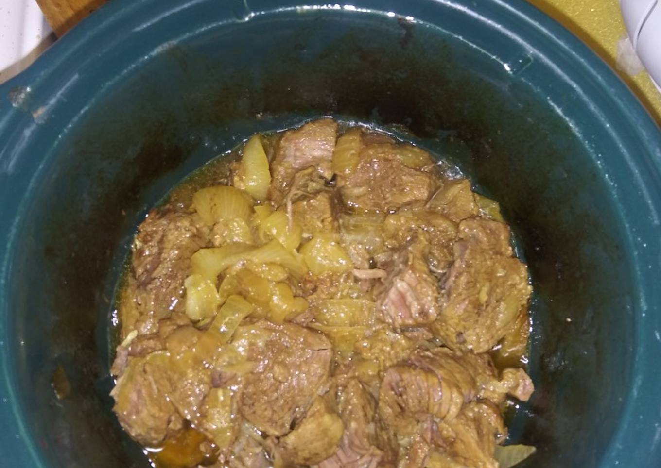 Carne de cerdo en olla de cocimiento lento