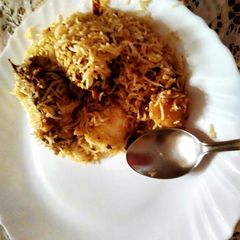 Homemade chicken biriyani A picture of Homemade chicken biriyani.
